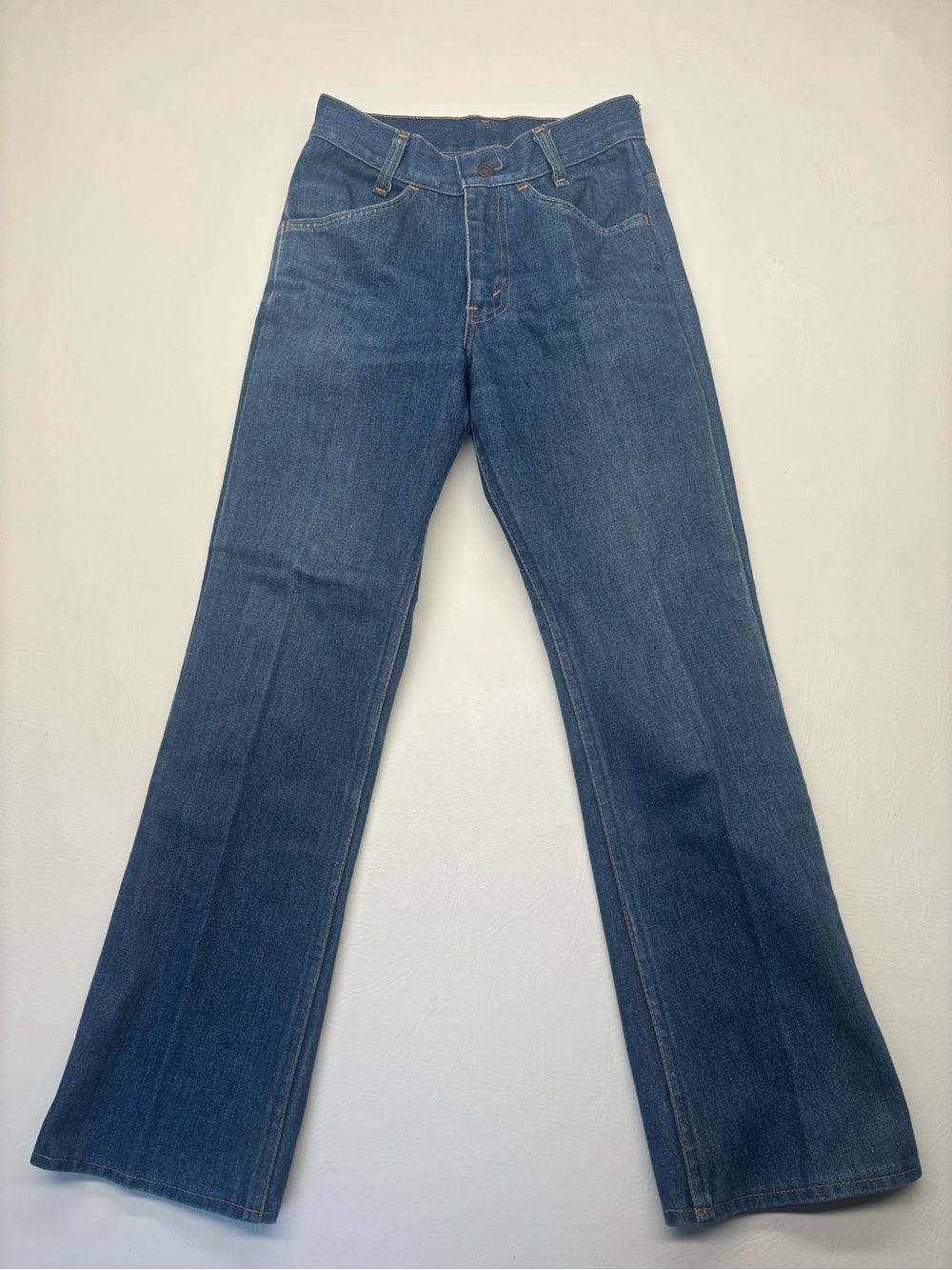 January 1980 Levi’s 746 Student Flare Jeans Made in Italy Factory 42 Orange Tab